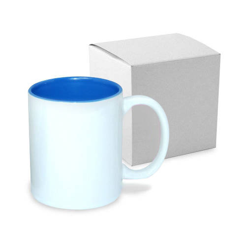 Tazza 330 ml con l'interno blu JS Coating con la scatola Sublimazione Termostampa