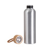 Borraccia in alluminio da 600 ml con coperchio in bambù per sublimazione - argento