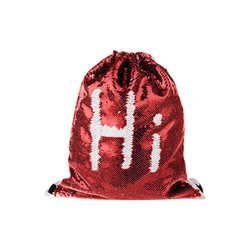 Sacca da portare in spalla 36 x 45 cm con paillettes a due colori per la sublimazione - rossa