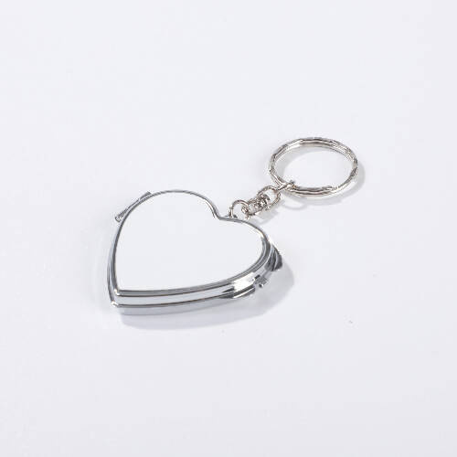 Portachiavi con specchio a sublimazione chiudibile a chiave - cuore