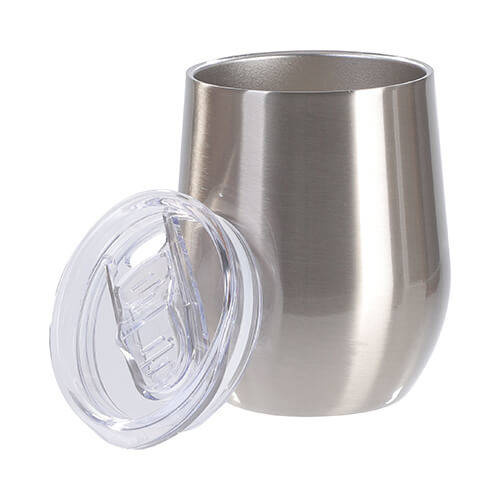 Tazza per vin brulè 260 ml per sublimazione - argento con foro per bere chiuso