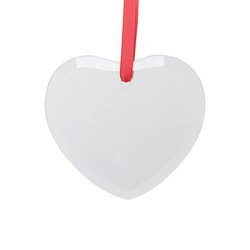 Ciondolo albero di Natale in vetro per sublimazione - cuore
