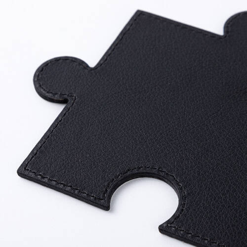 Sottobicchiere in pelle a forma di puzzle per sublimazione - bianco