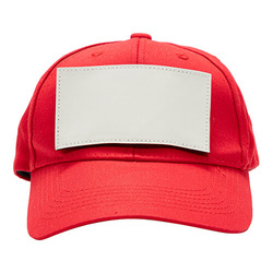 Cappello da baseball in cotone con patch rettangolare in velcro per la sublimazione - rosso