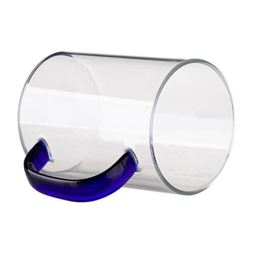 Vetro da 450 ml con manico blu navy per sublimazione