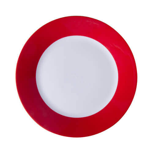 Piatto 20,5cm con bordo rosso per la sublimazione