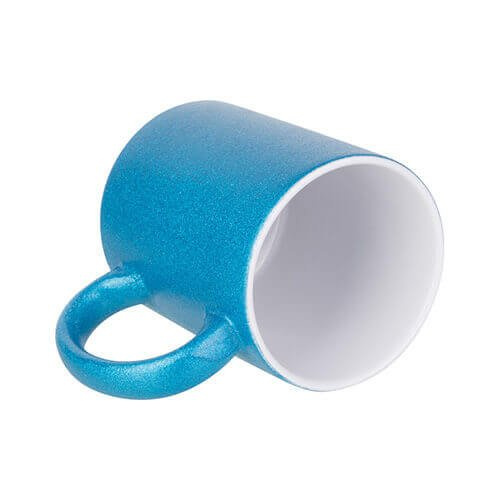 Tazza 330 ml con glitter blu Sublimazione Termostampa