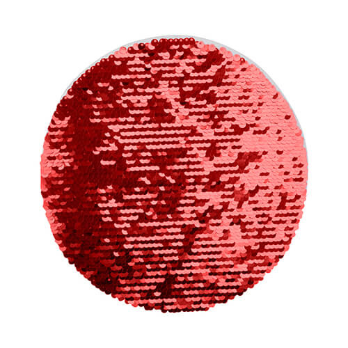Patch paillettes bicolore da sublimare - cerchio rosso Ø 19 su sfondo bianco