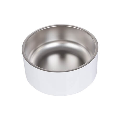Ciotola per cani in acciaio inossidabile 1900 ml per sublimazione - bianca