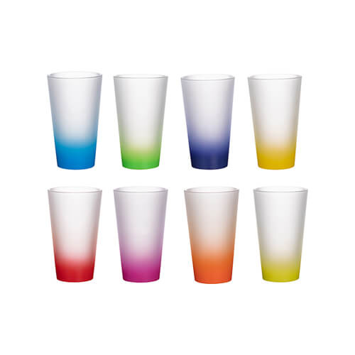 Vetro smerigliato da 450 ml con manico blu navy per sublimazione