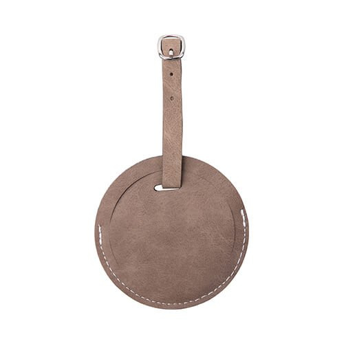 Etichetta per bagaglio in pelle per sublimazione - cerchio grigio