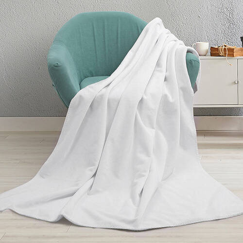 Coperta in microfibra e pile artico per sublimazione - bianco