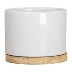 Piccolo vaso in ceramica con cuscinetto in bambù per la sublimazione