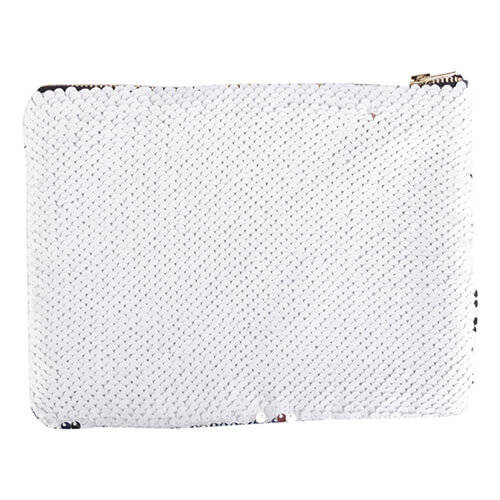Beauty case 20,5 x 16 cm con paillettes bianche per sublimazione