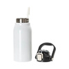 Bottiglia da viaggio in acciaio inox da 1300 ml con manico - bianco