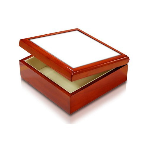 Cofanetto in legno con piastrella in ceramica 11 x 11 cm - Stampa sublimatica a trasferimento termico