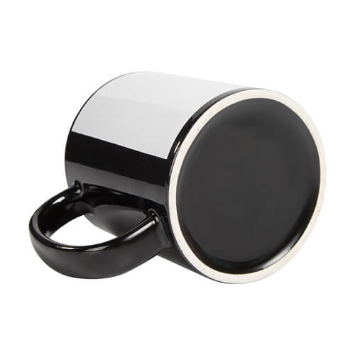 Tazza nera 330 ml con cornice bianca per sublimazione