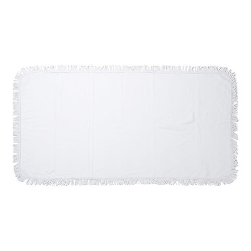 Asciugamano 152 x 76 cm con frange per sublimazione - bianco