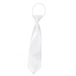 Cravatta in raso bianco con elastico a trasferimento termico a sublimazione