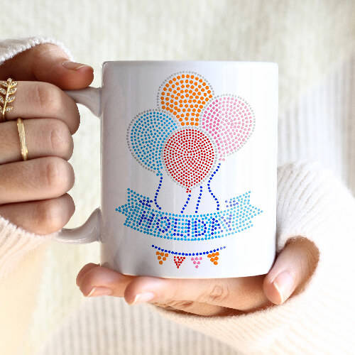 Foglio con zirconi per trasferimento termico - palloncini