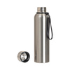 Bottiglia da 800 ml in acciaio inox con manico in corda - argento