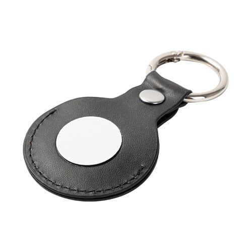 Portachiavi in pelle / custodia AirTag per sublimazione - Nero