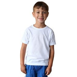 Maglietta Basic per i bambini a maniche corte per sublimazione - bianca