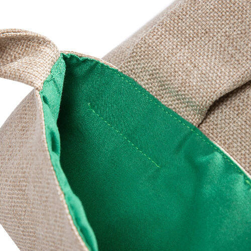 Borsa in lino 29 x 34 cm per sublimazione - manici verde