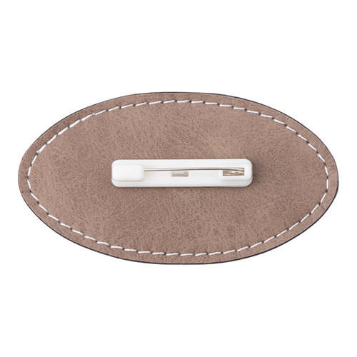 Targhetta ovale in pelle 8,2 x 4,4 cm per sublimazione - grigio