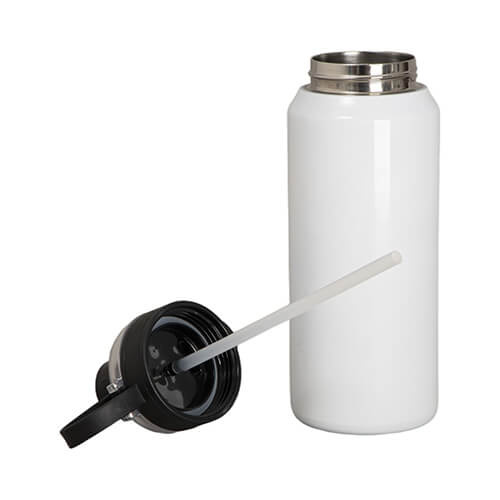 Bottiglia da 960 ml in acciaio inossidabile con coperchio nero per sublimazione