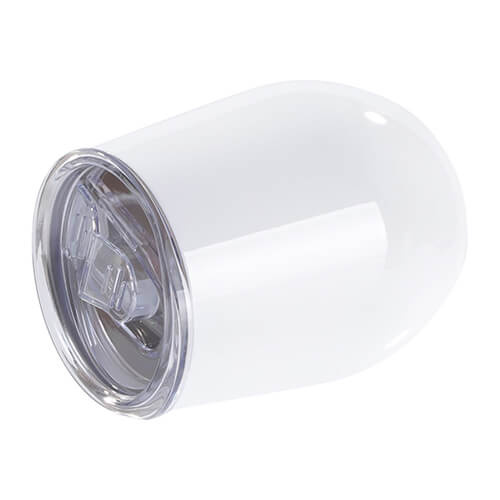 Tazza per vin brulè 260 ml per sublimazione - bianco con foro per bere chiuso