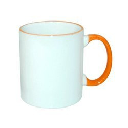 Tazza 330 ml ECO con il manico arancione Sublimazione Termostampa