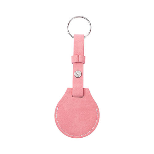 Portachiavi in pelle con cintura / custodia AirTag per sublimazione - rosa