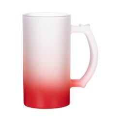 Tazza da 470 ml in vetro smerigliato per sublimazione - sfumatura rosso