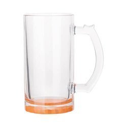 Tazza in vetro da 470 ml per sublimazione - fondo arancia