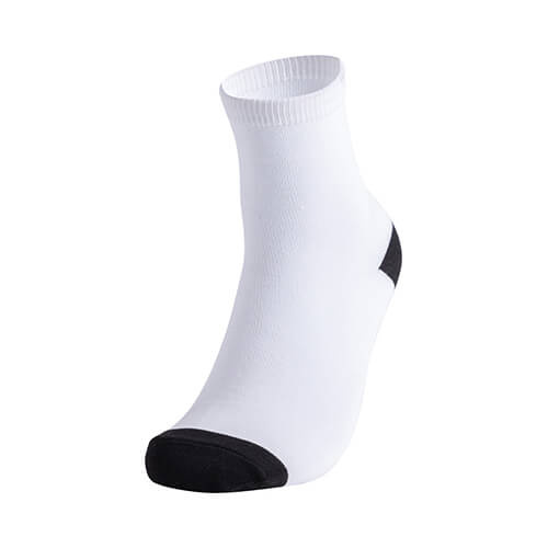 Calzini da 35 cm con punta e tallone neri per sublimazione