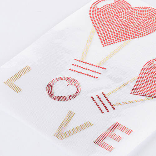 Foglio grande con zirconi per trasferimento termico - love