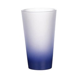 Vetro smerigliato da 450 ml con manico blu navy per sublimazione