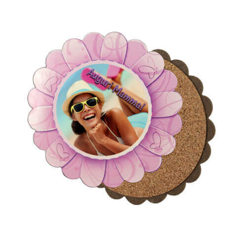 Sottobicchiere Ø 11 cm Fiore in MDF per sublimazione