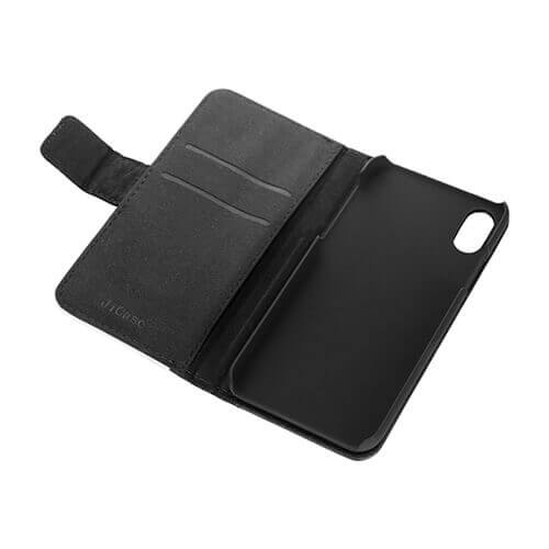 Custodia iPhone X in cuoio nero apribile Sublimazione trasferimento termico