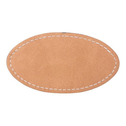 Targhetta ovale in pelle 8,2 x 4,4 cm per sublimazione - Marrone