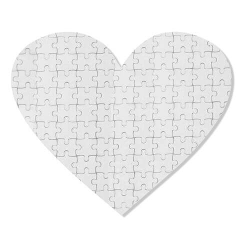 Puzzle cuore 19 x 18 cm 76 elementi Trasferimento termico a sublimazione
