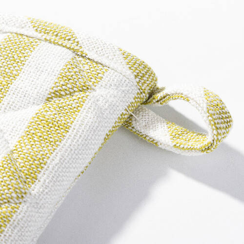 Guanto da forno termoisolante per sublimazione - crema con strisce verde chiaro