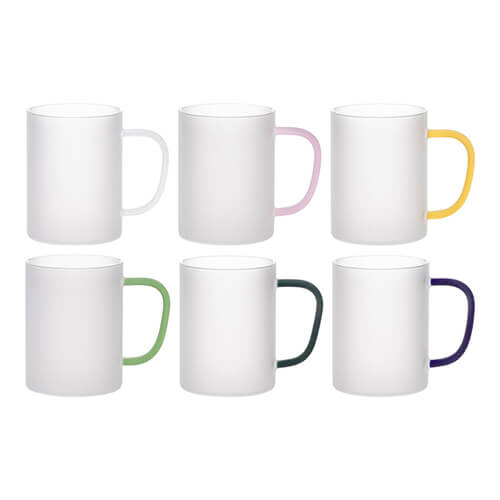 Vetro smerigliato da 360 ml con manico per sublimazione