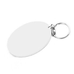 Portachiavi in Plastica Ovale 80 x 55 mm Bianco Sublimazione Trasferimento termico