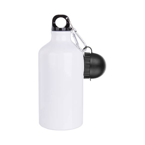 Borraccia - Bottiglia per bevande da 600 ml con due tappi per sublimazione - bianca