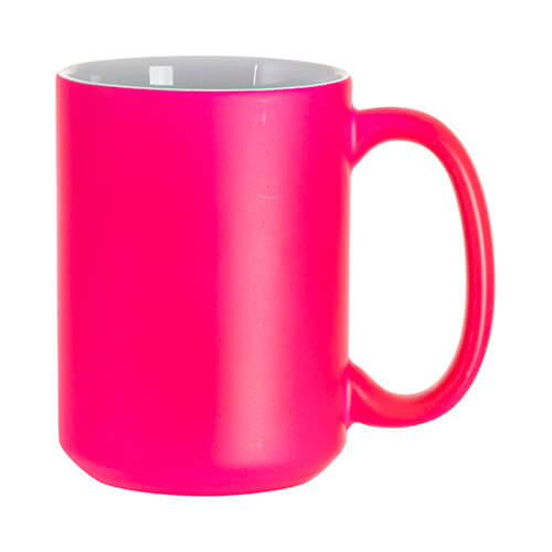 Tazza Max Fluo Color - rosa, opaca per trasferimento termico