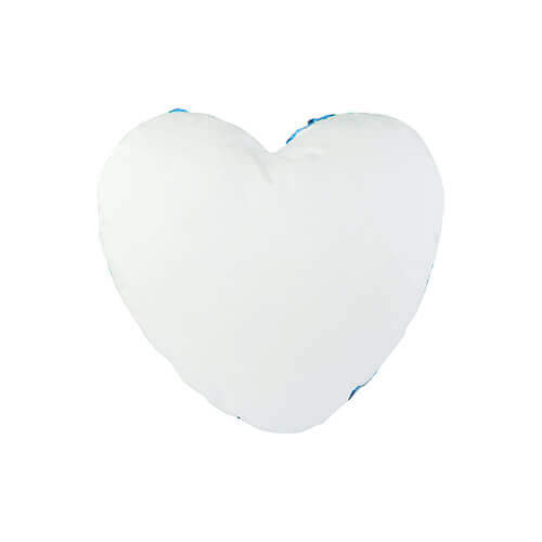 Copricuscino in forma di cuore 39 x 44 cm con paillettes bicolore per sublimazione – celeste