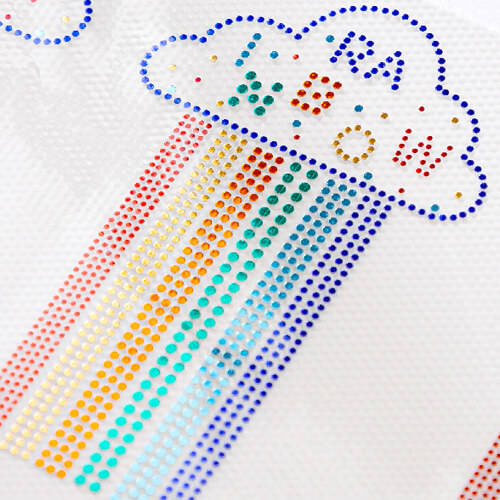 Foglio con zirconi per trasferimento termico - piccolo arcobaleno