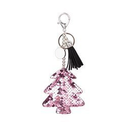 Portachiavi sublimazione - albero di Natale rosa 